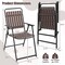 4 Pieces Slatted Design Patio Folding Chairs with Heavy-Duty Metal Frame